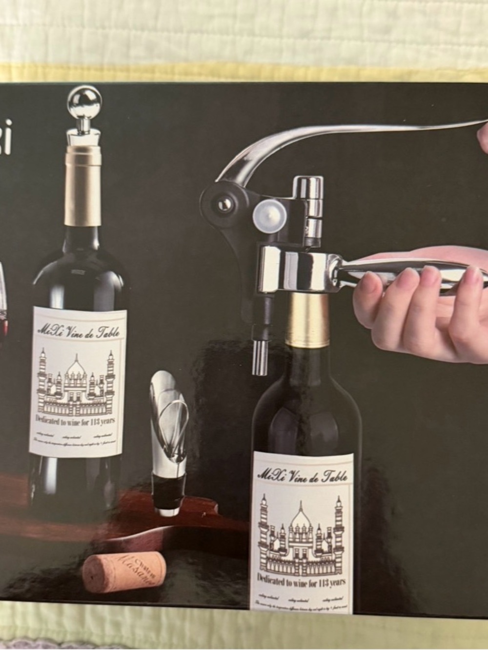 Mixi Wine Bottle Opener Set in Black and Silver